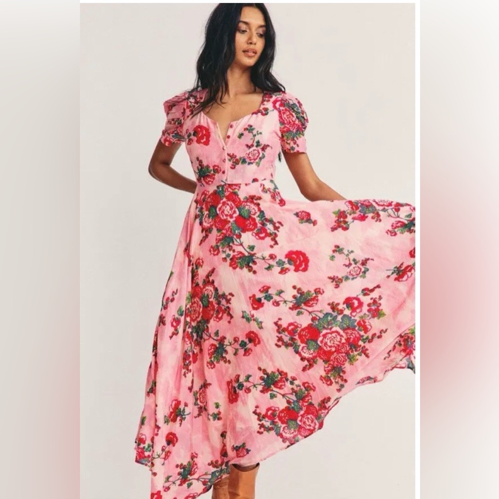 LoveShackFancy Coralie Maxi dress in desert pink